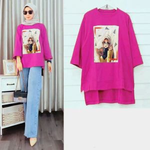 FEMMESHOPA- ATASAN OVERSIZE - KAOS PINGUIN -ATASAN TERBARU - KAOS OVERSIZE - ATASAN MURAH -FN OVERSIZE HIJABER ANIM