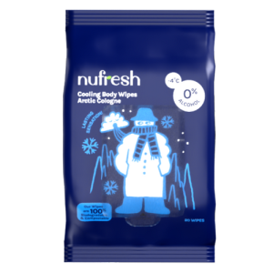 Nufresh Cooling Body Wipes | Lasting Sensation | safe for both face and body | Anti-bacterial 20 Sheets