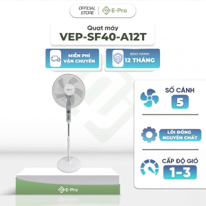 Quạt đứng E-pro VEP-SF40-A12T - 3 chế độ gió linh hoạt