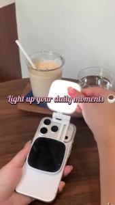 Magnetic Selfie Light Phone Light Compatible with iPhone Magsafe 750mAh BatteryCRI 95 360 ° Rotation & Mirrior LED Light for Selfies/Photography/TikTok/Video Call3 Modes Color