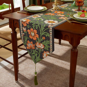 Thicker Retro Jacquard Table Runner with Tassels Table Setting Ethnic Style Dining Kitchen Decoration Table Runners Coffee Table TV Cabinet Bucket Cabinet Cover