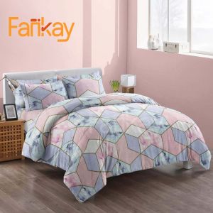 Bed Cover Set Sprei Marble Pink - Ukuran Lengkap 90x200 - 200x200 - Fankay