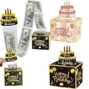 1pcs Birthday Cash Gift Box Funny Pumping Money Box Creative Birthday Gifts for Men Women