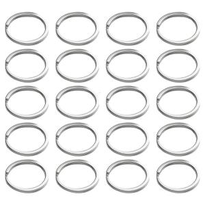 20pcs 20mm/25mm/30mm Split Key Rings Silver Stainless Round Keychains Rings for Home Car Keys Pet Collar Keys Attachment