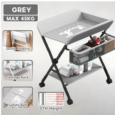 Local Baby Diaper Table Foldable Adjustable height Newborn Multifunctional Diaper Nursing Table Meja Ganti Popok尿布更换桌