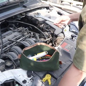 Multifunction 3 Piece Waterproof Tool Bag Set Waxed Canvas Tool Pouch with Zippered for Efficient Hardware Organization