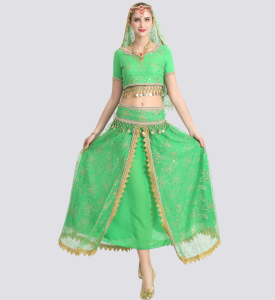 Ladies belly dance suit stage costumes sequins big swing skirt costumes Indian dance dance costumes