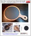 แผ่นหินวางอาหาร แผ่นหินเสิร์ฟอาหาร ถาดไม้วางสเต็ก  มี 3 ขนาด ให้เลือก Natural Slate Plate With Serving Board. 
