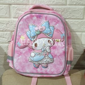 TAS SEKOLAH TK DAN SD / TAS PUNGGUNG / RANSEL / BACK PACK / SCHOOL BAG MODEL TERKINI DAN LUCU BAHAN BAGUS KARAKTER KUROMI MOROL TIMBUL
