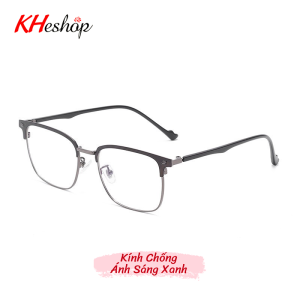 Kính 0 độ bảo vệ mắt Gọng Hợp Kim cao cấp form vuông dễ lắp tròng cận thị mã Y9831