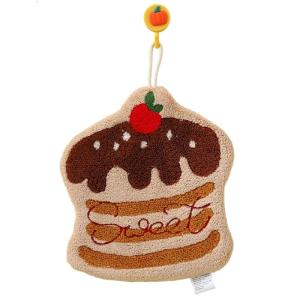Plushes Cake Hand Towel Designed for Absorption and Convenience Cleaning Rag with Hanging Loop for Easy Storage