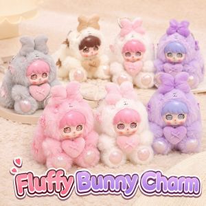 Baby‘s Mommy Long Ear Bunny Vinyl Plush Doll Keychain Fluffy Bag Pendant Cute Toy Pastel Color Gift For Kids
