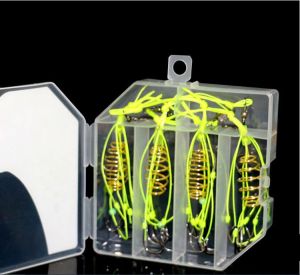 Lưỡi câu lăng xê hộp 4 lưỡi lancer xanh chất lượng đủ kích thước chất lượng cao- SANAMI FISHING