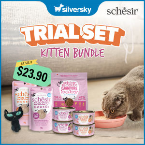 [Sampling Bundle] Schesir Baby Kitten Trial Set | Dry Food + Wet Food (7-in-1 Kit) w Free Cat Toy