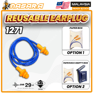 Nasara UF-01-000 / 1271 E-A-R UltraFit PVC Corded Reusable Earplugs Hearing Protection WIth Case Sumbat Telinga