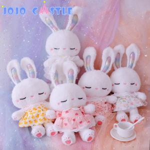 JOJO CASTLE Lovely Dressed Long Ears Rabbit Doll 40cm Kawaii Sleeping Bunny In Dress Plushies Stuffed Animal Birthday Gifts for Children Girl