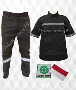 SETELAN WEARPACK COVERAL SAFETY PENDEK/SETELAN BAJU DAN CELANA/Seragam Safety - Kemeja Safety - Seragam Proyek - Seragam Lapangan Scotlight - Wearpack Atasan - Katelpak atasan