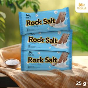 Camilan Coklat / Chocolate Woca Indonesia 90 Gr Original Sea Salt Gula Aren Peppermint Coffee Coconut Crisp 3 x 25 Gr Varian Coconut Snap Milky Crunch Minty Snap Mocha Crisp Rock Salt