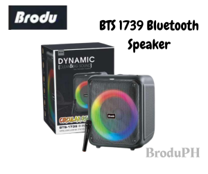 BTS 1739 - Brodu Bluetooth Speaker 8inch Subwoofer Wireless Rechargeable with RGB dynamic lighting effect portable Speaker with 1 Microphone COD