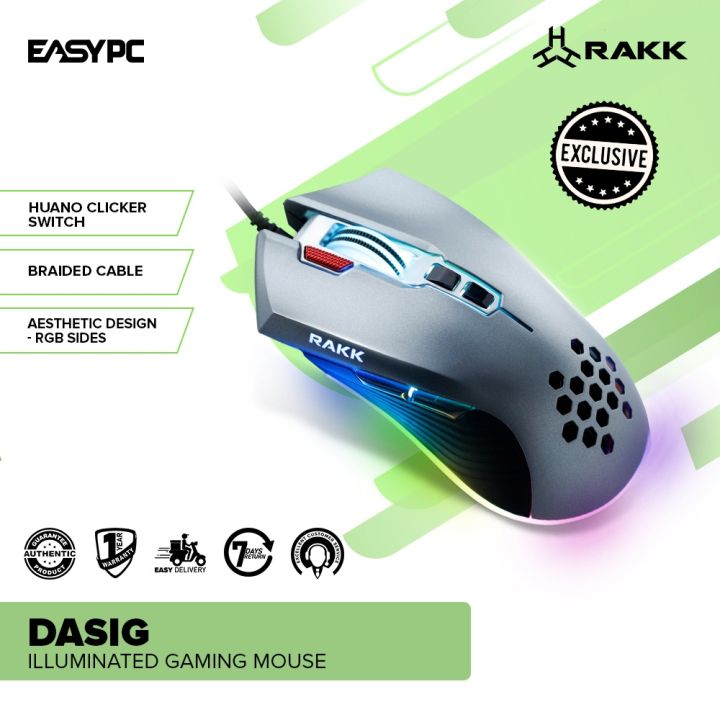 BEST- Rakk Dasig Illuminated RGB Gaming Mouse, Rakk Gears DASIG Mice ...