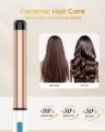1 1/4 Inch Extra Long Barrel Curling Wand, Ceramic Tourmaline Curling Wand Professional Dual Voltage with Adjustable Temperature. 
