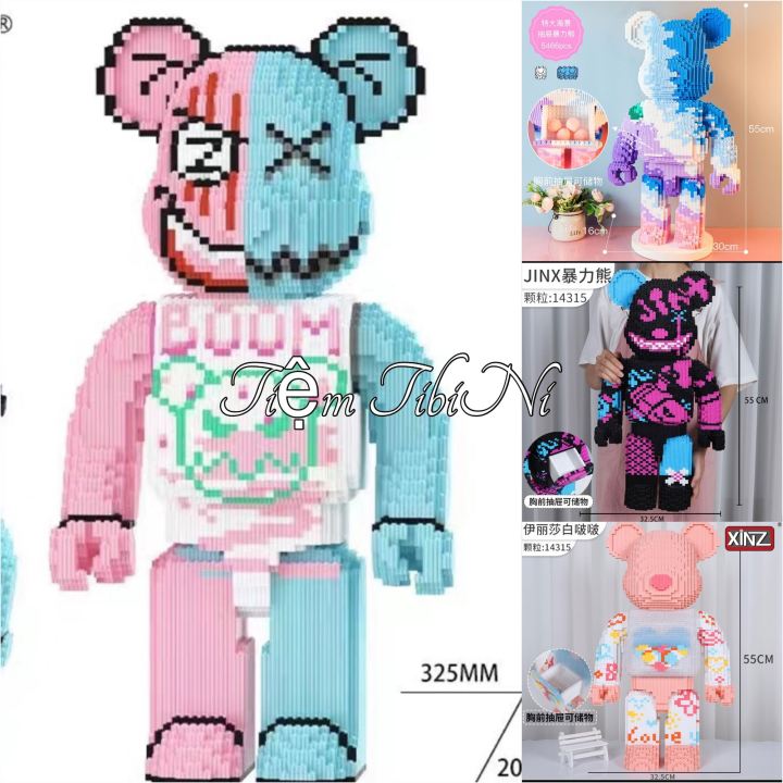 (Tặng búa + đèn) Lắp ráp Gấu Bearbrick BOOM size lớn xếp hình lắp ráp ...