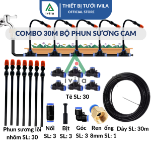 Bộ kit tưới phun sương dây PE lõi nhôm 8mm uốn cong kèm béc phun sương 1 cửa cam/đồng Bộ phun sương tưới cây phun sương làm mát béc phun sương
