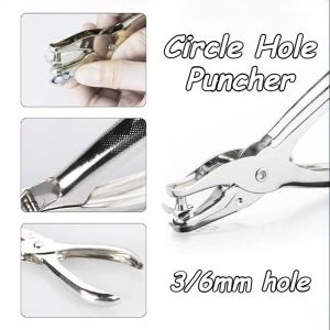 Circle Single Hole Puncher 3MM/6MM One-Handed Metal Paper Cutter Puncher For Paper Card Binding