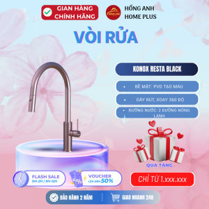 Vòi rửa bát Konox Venice Bronze thiết kế bo tròn sang trọng dây rút linh hoạt xoay 360 độ