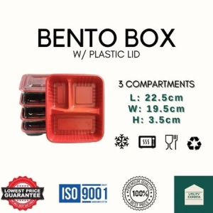 100Pcs Bento Box Disposable Partition Lunch W/ Lid 2/3/4 Food Container Takeaway Packaging Box Food Container For Party Wholesale
