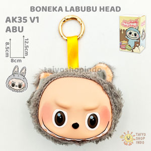TAIYO Labubu Head Doll Premium Bulu Boneka Kepala The Monsters Keychain Gantungan Kunci Aksesoris