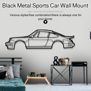 Black Metal Sports Car Wall Art Home Interior Wall Hanging Home Wall Decoration Metal Car Shaped Wall Hanging Decoration