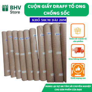 Cuộn giấy tổ ong khổ 50cm*20m gói mỹ phẩm nến thơm hoa tươi hoa sáp dùng bọc quà lót hộp chống sốc từ giấy kraft