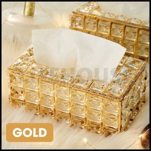 【Local Stock】Europe Style Luxury Crystal Tissue Box Cover Paper Towel Storage Box Nordic Decoration Tissue Box Holder