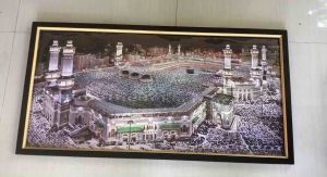 Hiasan Dinding Cetak Gambar Makkah & Madinah Plus Bingkai uk:50cm x 100cm