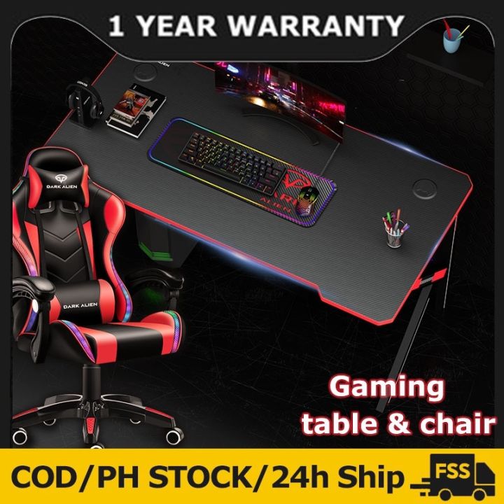 Computer Desk Pad Cod 【COD】 Gaming Table Chair RGB Desktop Computer Desk Carbon Matt Brazing ...