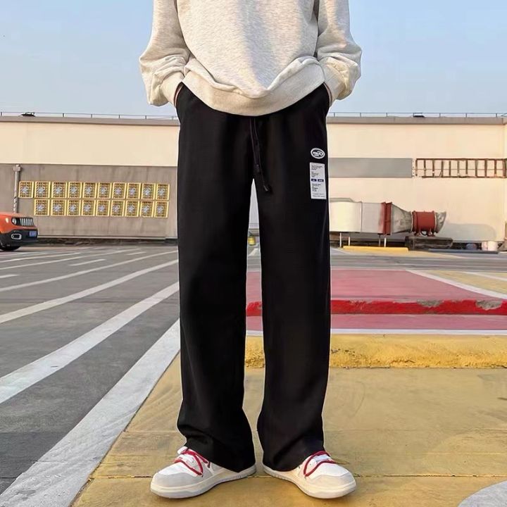 Slocks pants loose straight cut pants Korean sweatpant wide leg baggy ...