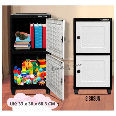 LEMARI PAKAIAN PLASTIK TABITHA SUSUN 2 KUNCI BEST SELLER [TABBOX]