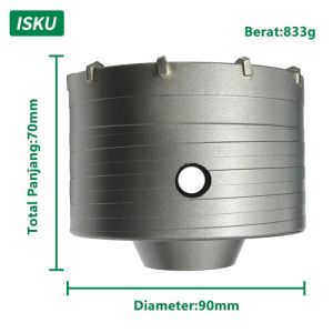 ISKU mata bor hole saw lubang tembok beton/hollow core saw beton/pelubang beton tembok pipa drill bit perkakas alat pertukangan 30 40 50 60 65 80 90 mm set
