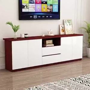 Solid Panel Wood Simple 085 With Drawers TV Console Household Large Capacity Walnut 160cm Storage Cabinet
