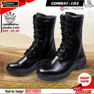 ฺBogie1 รองเท้าคอมแบท COMBAT ตาไก่ 8 รู  ไม่มีซิปข้าง รุ่น L02