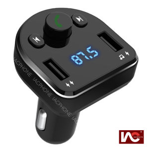 Bluetooth FM Transmitter Car Charger Wireless Bluetooth FM Radio Adapter Music Player /Car Kit and 2 USB Ports Charger Support USB Drive