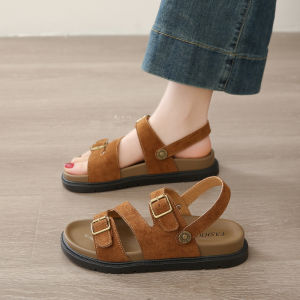 [Free Shipping] 2026 Trendy Oversized Soft-Soled Fashion Sandals For Women New Retro Summer Slip-On Sandals With Buckle Straps Versatile For Two-Way Wear
