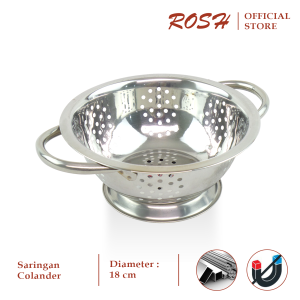 ROSH Wakul / Bakul Nasi 18 - 28 CM Colander Deep Stainless Steel Anti Karat Non-Magnetic ROS-PR-CD