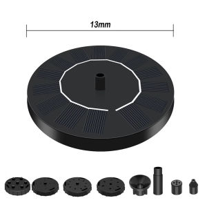 KEBETEME 13/16cm Solar Fountain Pump 6 Nozzles Floating Solar Panel Solar Fountain Pump Bird Baths Garden Outdoor Water Pool Pond Decor