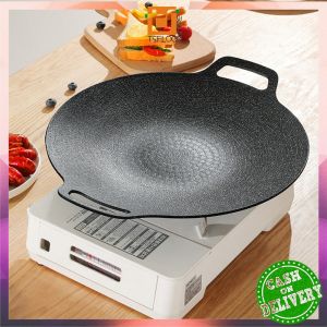 OFM-C1211 Wajan Panggangan Grill Pan 34 CM Anti Lengket Alat Pemanggang BBQ Korea Datar / Wajan