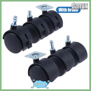 danux 1Pair 1inch Universal Wheel Swivel Caster Roller Wheel Furniture Office Chair Caster With Brake For Luggage Accessories