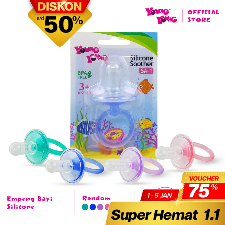 Compeng Bayi YOUNG YOUNG Dot / Empeng Bayi 1 Pcs BPA Free Silicone Nipple Bebas ...