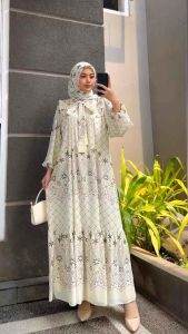Zahra Set 2 Gamis Wanita Syari Free Jilbab Ld 110cm