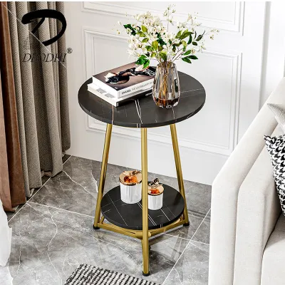 DBODHI Meja Samping Mewah Ringan Sofa Ruang Tamu Meja Sudut Balkon Meja Bundar Mini